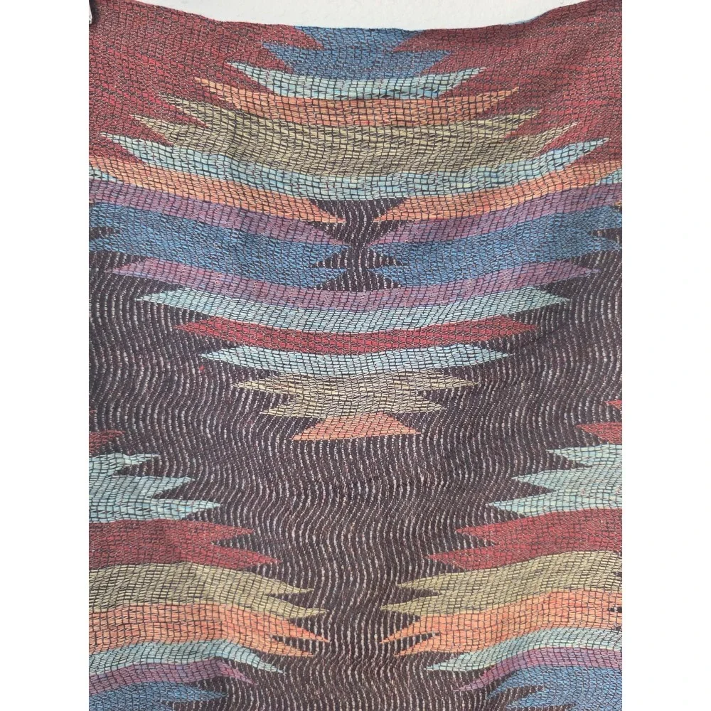 NWT Rapti Fashion Infinity Scarf Wool Silk Multicolor Geometric Boho Wrap Shawl